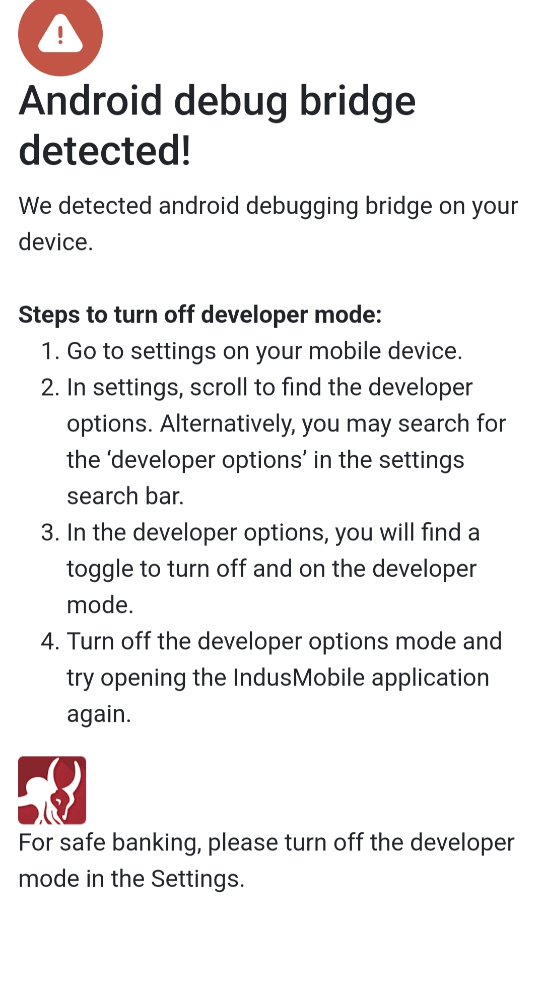 Android debug bridge detected